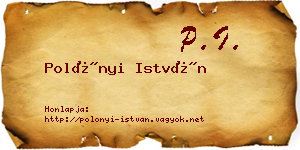 Polónyi István névjegykártya